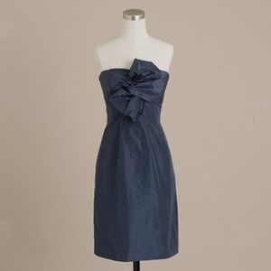 j. crew • bow monde taffeta strapless dress